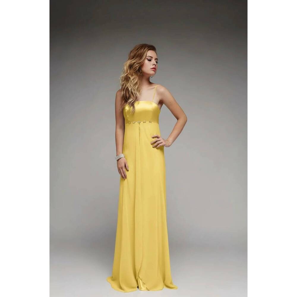 NEW LAST DRESS silken symphony gown in banana